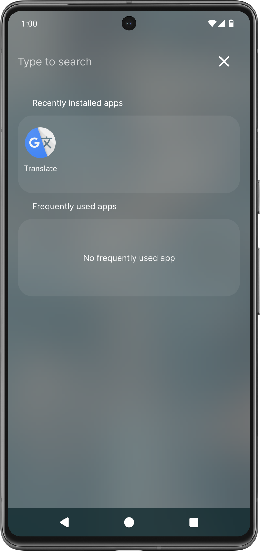 App drawer recently installed apps' preview App drawer recently installed apps' preview