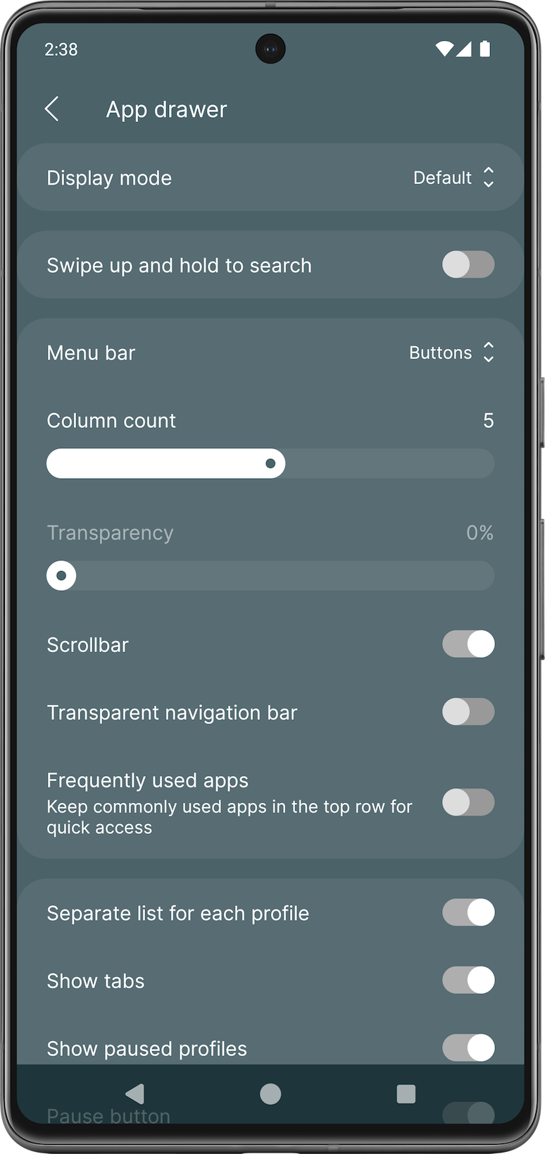 App drawer settings preview App drawer settings preview