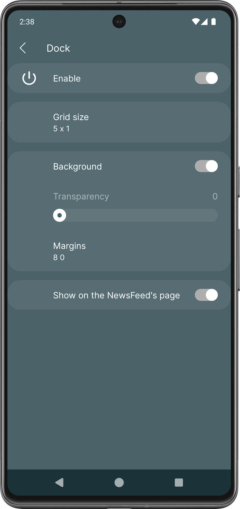 Dock settings preview Dock settings preview