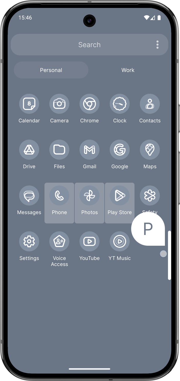 App drawer fast scroll preview