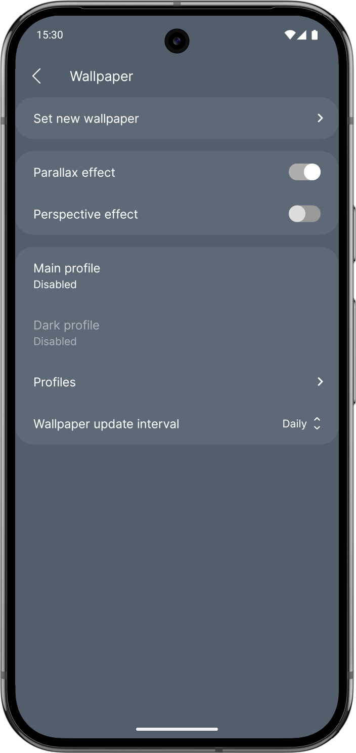 Wallpaper settings preview